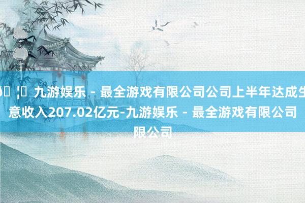 🦄九游娱乐 - 最全游戏有限公司公司上半年达成生意收入207